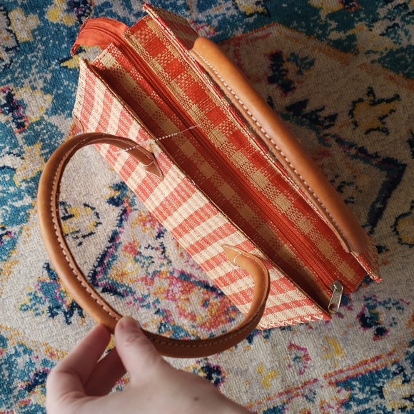 RARE Vintage Gingham Structured Purse - Picture 3 of 5